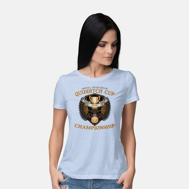 Quidditch Cup Championship-Womens-Basic-Tee-glitchygorilla