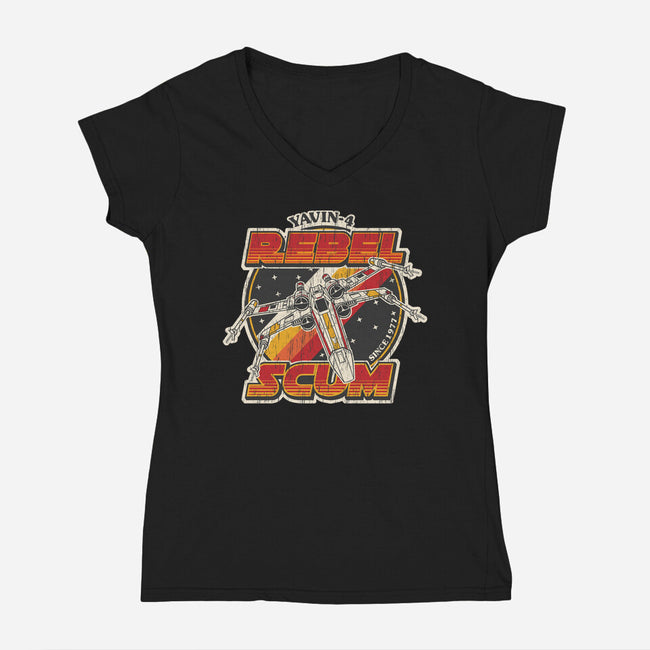 The Rebel Scum-Womens-V-Neck-Tee-SuperEdu