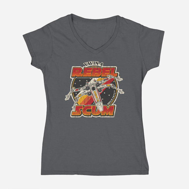 The Rebel Scum-Womens-V-Neck-Tee-SuperEdu
