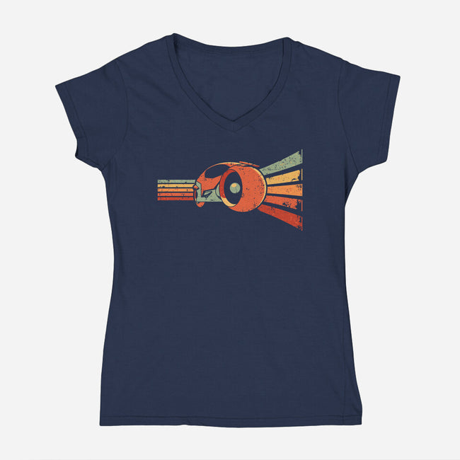 Vintage Grid-Womens-V-Neck-Tee-retrodivision