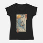 K-Pop Yokai Tiger-Womens-V-Neck-Tee-vp021