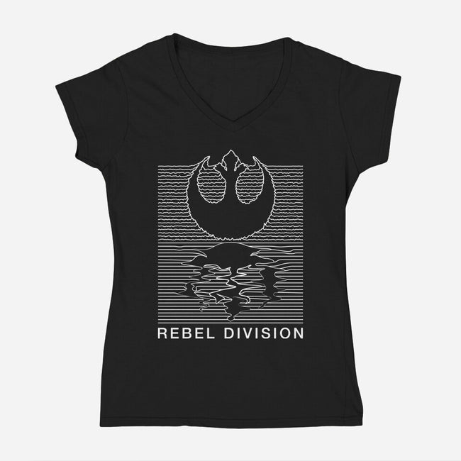 Rebel Division-Womens-V-Neck-Tee-rocketman_art