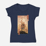 Doom Ukiyo-e-Womens-V-Neck-Tee-vp021