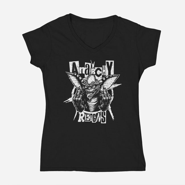 Anarchy Reigns-Womens-V-Neck-Tee-demonigote
