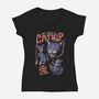 My First Catnip Trip-Womens-V-Neck-Tee-eduely