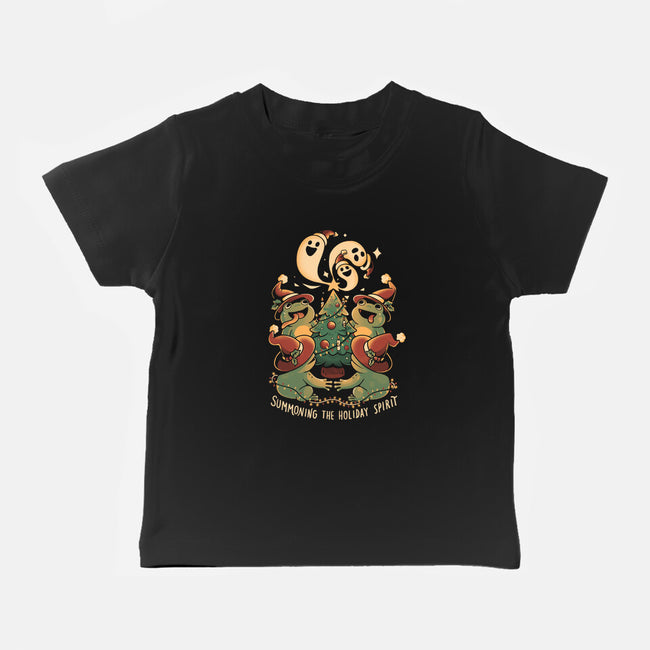 Summoning The Holiday Spirit Frogs-Baby-Basic-Tee-eduely