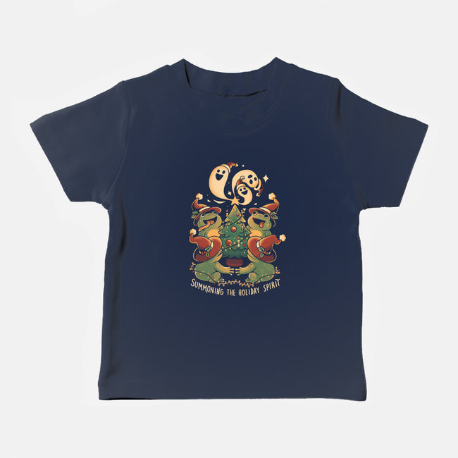 Summoning The Holiday Spirit Frogs-Baby-Basic-Tee-eduely