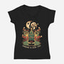 Summoning The Holiday Spirit Frogs-Womens-V-Neck-Tee-eduely