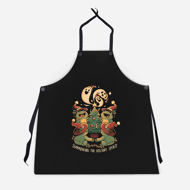 Summoning The Holiday Spirit Frogs-Unisex-Kitchen-Apron-eduely
