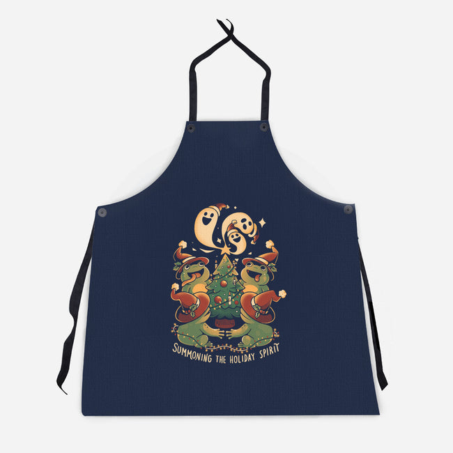 Summoning The Holiday Spirit Frogs-Unisex-Kitchen-Apron-eduely