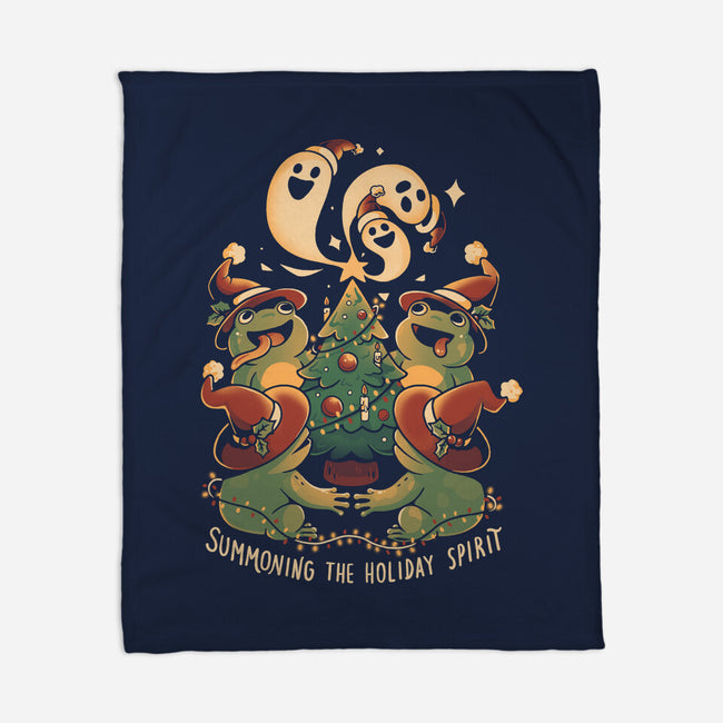Summoning The Holiday Spirit Frogs-None-Fleece-Blanket-eduely