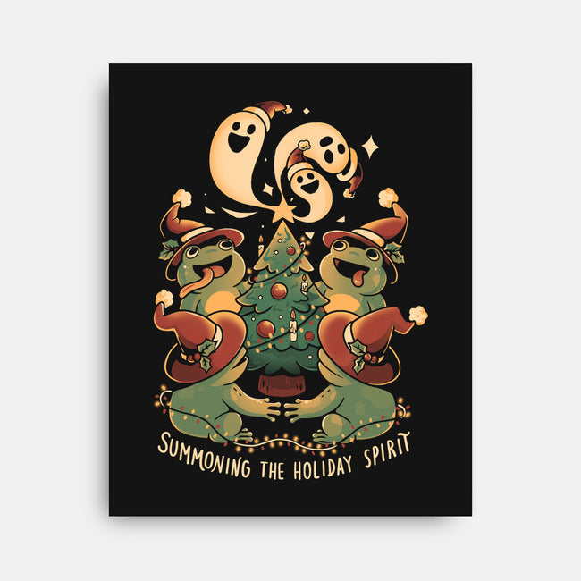 Summoning The Holiday Spirit Frogs-None-Stretched-Canvas-eduely