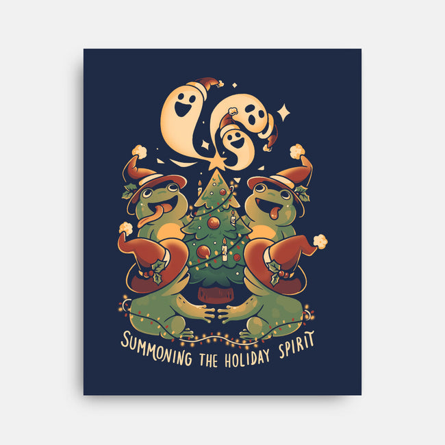 Summoning The Holiday Spirit Frogs-None-Stretched-Canvas-eduely