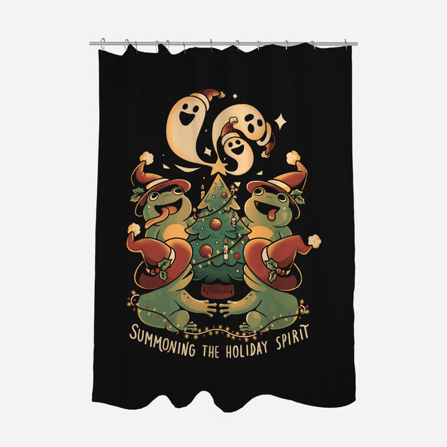 Summoning The Holiday Spirit Frogs-None-Polyester-Shower Curtain-eduely