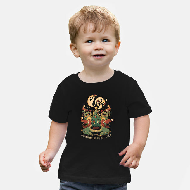 Summoning The Holiday Spirit Frogs-Baby-Basic-Tee-eduely