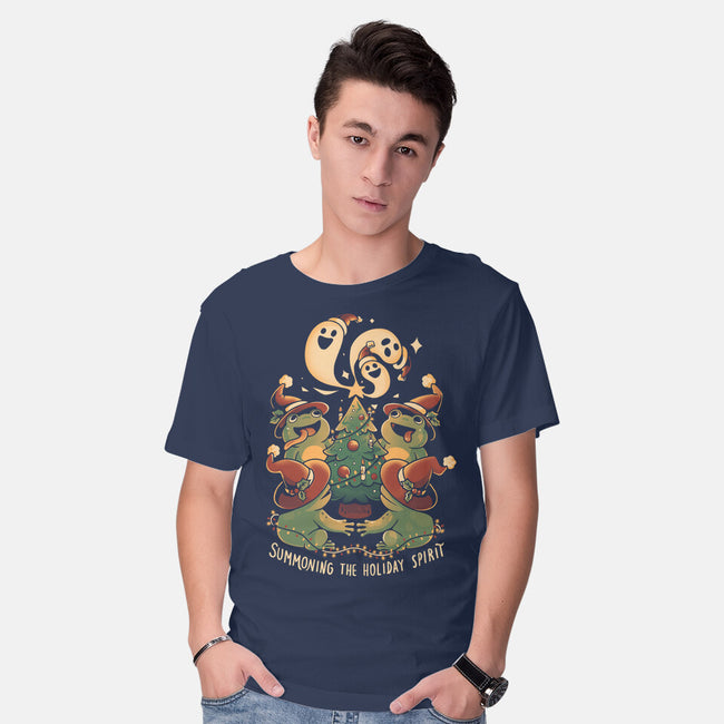 Summoning The Holiday Spirit Frogs-Mens-Basic-Tee-eduely