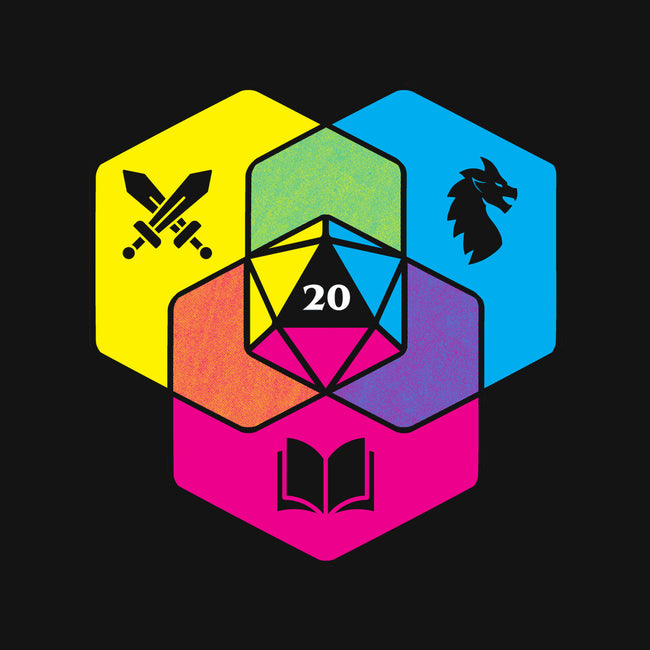 RPG CMYK Dice Venn Diagram-Baby-Basic-Onesie-Studio Mootant