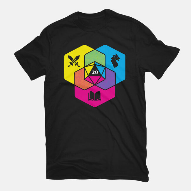 RPG CMYK Dice Venn Diagram-Unisex-Basic-Tee-Studio Mootant