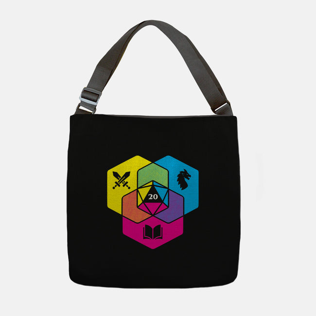 RPG CMYK Dice Venn Diagram-None-Adjustable Tote-Bag-Studio Mootant