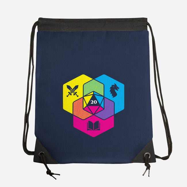 RPG CMYK Dice Venn Diagram-None-Drawstring-Bag-Studio Mootant