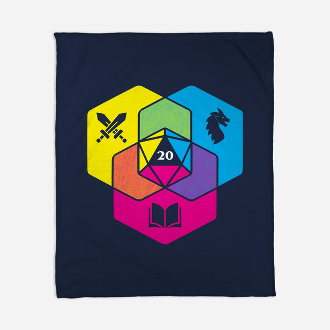 RPG CMYK Dice Venn Diagram-None-Fleece-Blanket-Studio Mootant