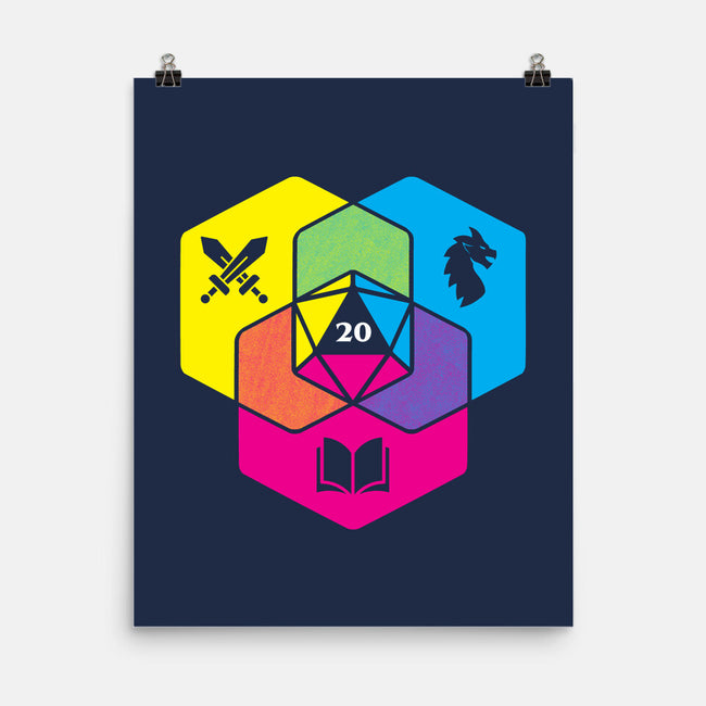 RPG CMYK Dice Venn Diagram-None-Matte-Poster-Studio Mootant