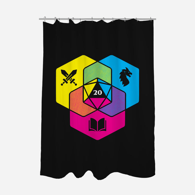 RPG CMYK Dice Venn Diagram-None-Polyester-Shower Curtain-Studio Mootant