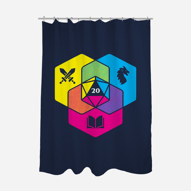 RPG CMYK Dice Venn Diagram-None-Polyester-Shower Curtain-Studio Mootant
