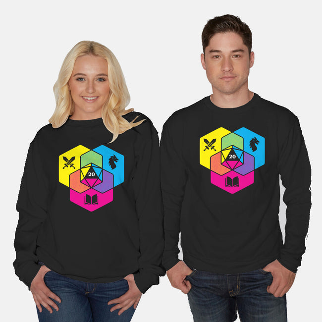 RPG CMYK Dice Venn Diagram-Unisex-Crew Neck-Sweatshirt-Studio Mootant