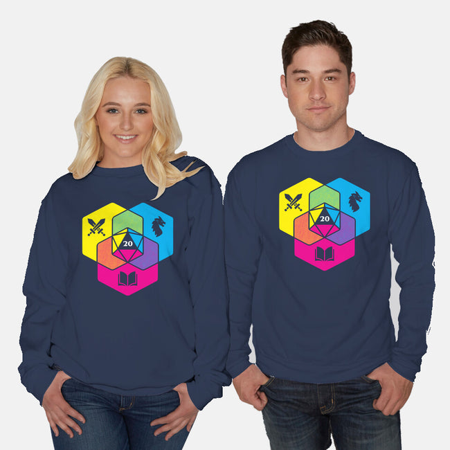 RPG CMYK Dice Venn Diagram-Unisex-Crew Neck-Sweatshirt-Studio Mootant