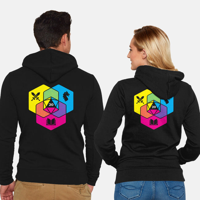 RPG CMYK Dice Venn Diagram-Unisex-Zip-Up-Sweatshirt-Studio Mootant