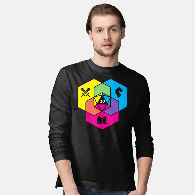 RPG CMYK Dice Venn Diagram-Mens-Long Sleeved-Tee-Studio Mootant