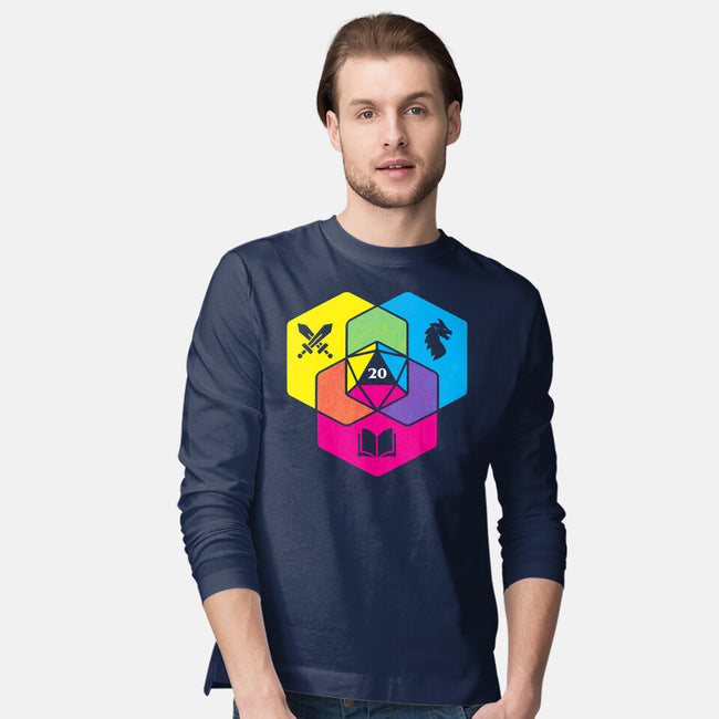 RPG CMYK Dice Venn Diagram-Mens-Long Sleeved-Tee-Studio Mootant