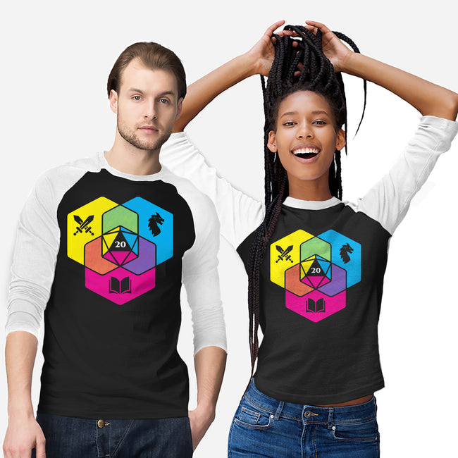 RPG CMYK Dice Venn Diagram-Unisex-Baseball-Tee-Studio Mootant