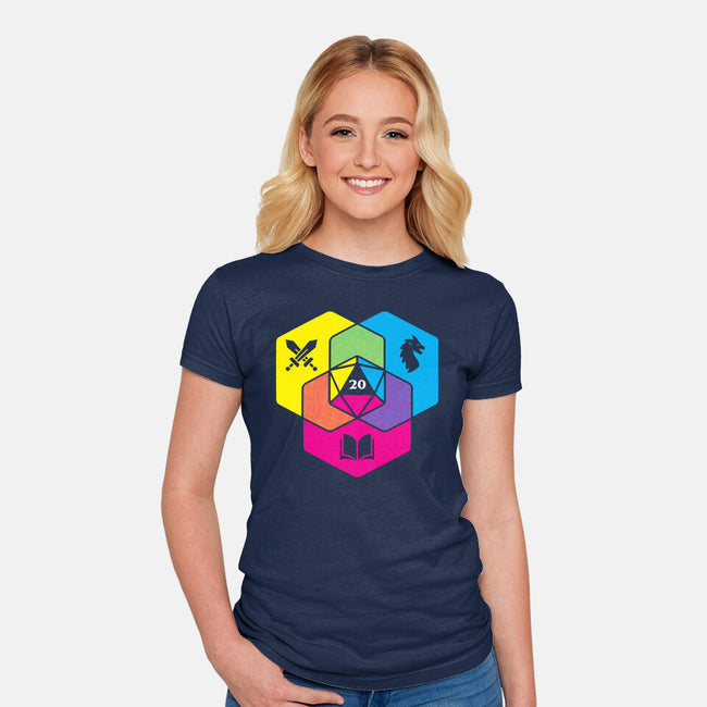 RPG CMYK Dice Venn Diagram-Womens-Fitted-Tee-Studio Mootant