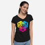 RPG CMYK Dice Venn Diagram-Womens-V-Neck-Tee-Studio Mootant
