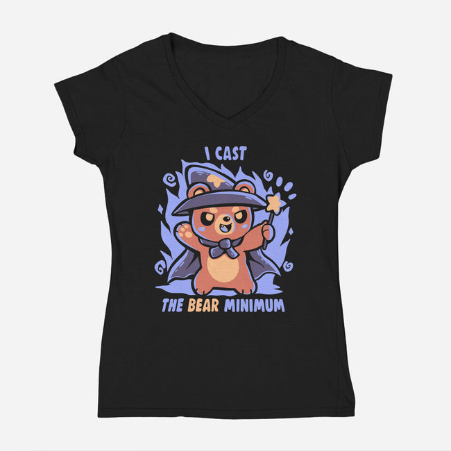 I Cast The BEAR Minimum-Womens-V-Neck-Tee-TechraNova