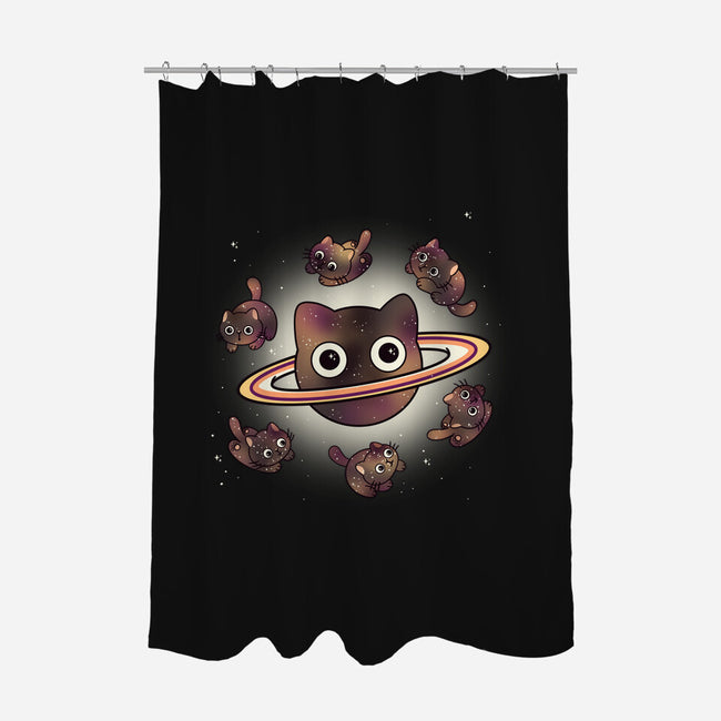 Space Galaxy Cats-None-Polyester-Shower Curtain-Freecheese
