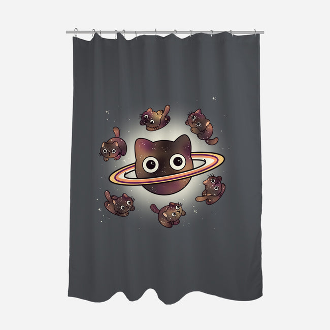 Space Galaxy Cats-None-Polyester-Shower Curtain-Freecheese
