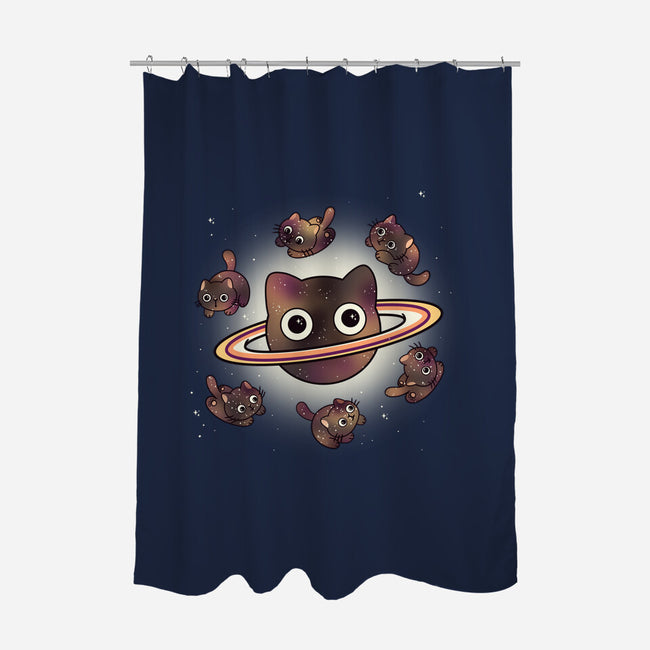Space Galaxy Cats-None-Polyester-Shower Curtain-Freecheese