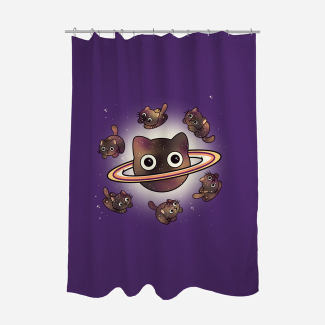 Space Galaxy Cats-None-Polyester-Shower Curtain-Freecheese