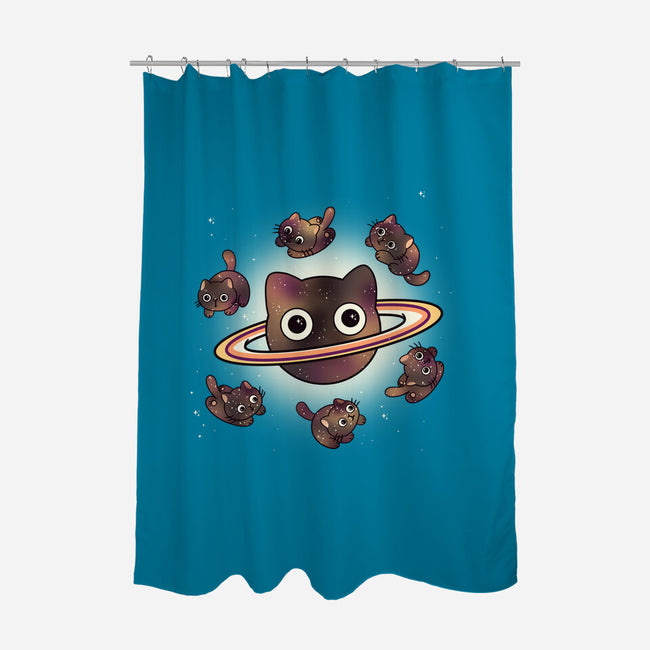 Space Galaxy Cats-None-Polyester-Shower Curtain-Freecheese
