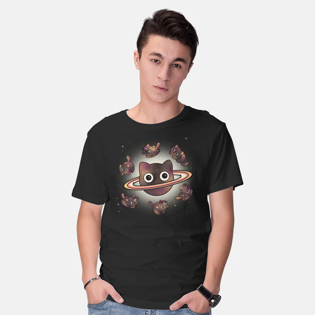 Space Galaxy Cats-Mens-Basic-Tee-Freecheese