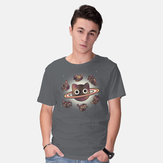 Space Galaxy Cats-Mens-Basic-Tee-Freecheese