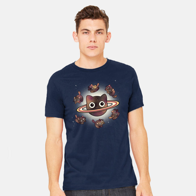 Space Galaxy Cats-Mens-Heavyweight-Tee-Freecheese