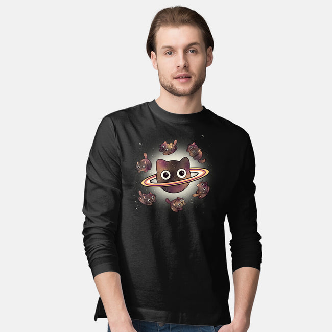 Space Galaxy Cats-Mens-Long Sleeved-Tee-Freecheese