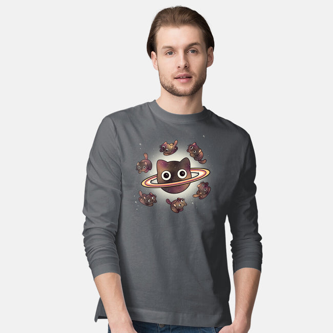 Space Galaxy Cats-Mens-Long Sleeved-Tee-Freecheese