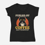 Fueled By Coffee And Resentment-Womens-V-Neck-Tee-Popnotic
