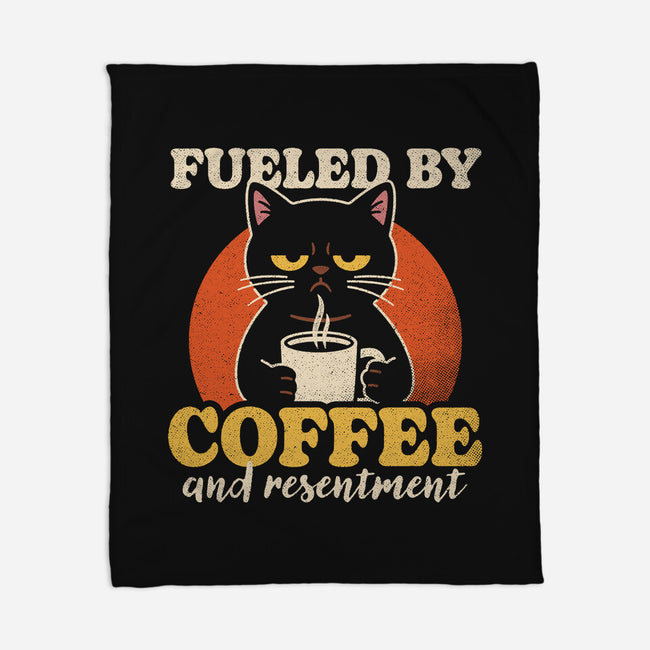 Fueled By Coffee And Resentment-None-Fleece-Blanket-Popnotic