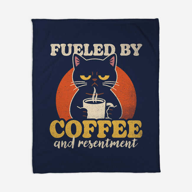 Fueled By Coffee And Resentment-None-Fleece-Blanket-Popnotic